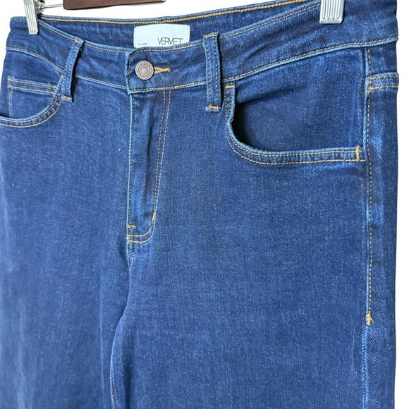 Vervet | Dark High Rise Cuffed Wide-Leg Jeans with Stretch | Sz 30 - Picture 5 of 11